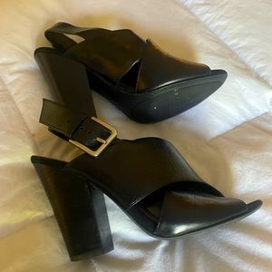 Nine West black sandal heels size 6.5